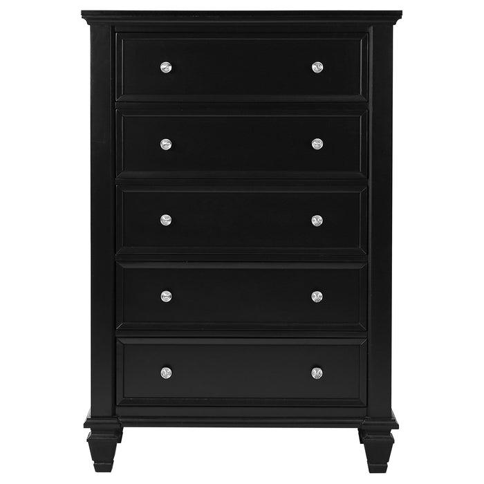 Sandy Beach 5-drawer Chest Black