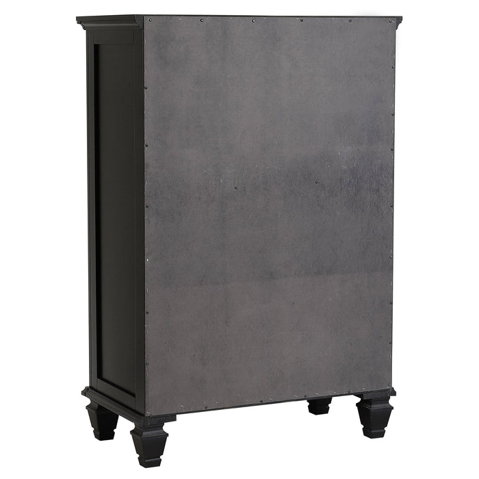 Sandy Beach 5-drawer Chest Black