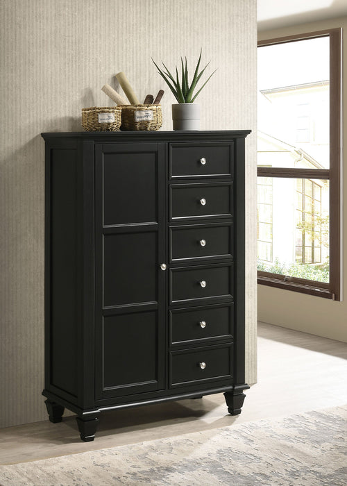 Sandy Beach Door Chest with Concealed Storage Black