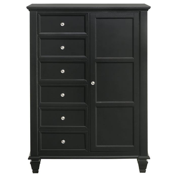 Sandy Beach Door Chest with Concealed Storage Black