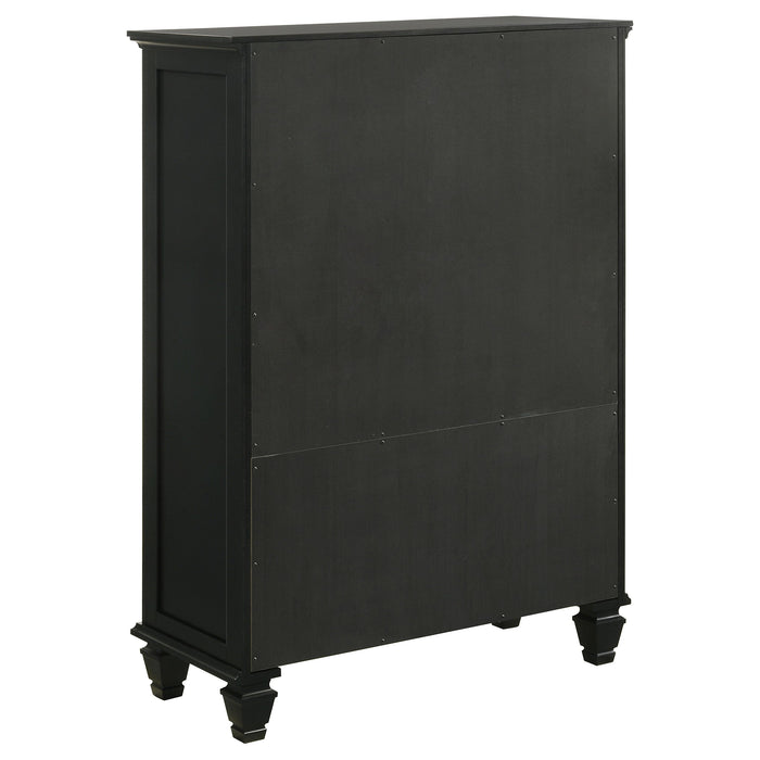 Sandy Beach Door Chest with Concealed Storage Black