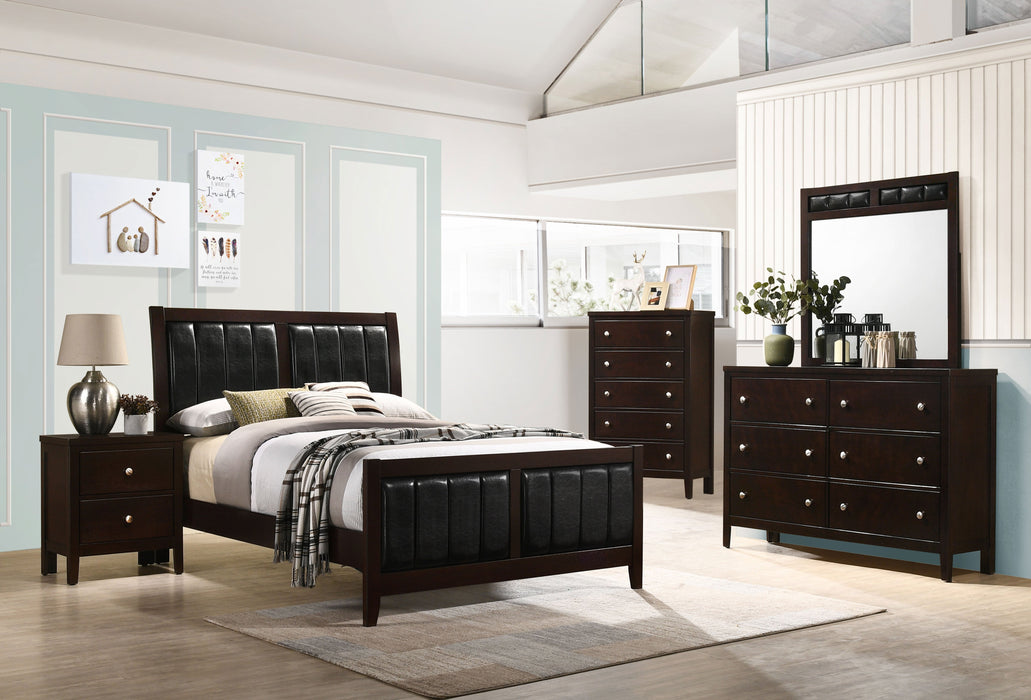 Carlton  Upholstered Bed Cappuccino and Black