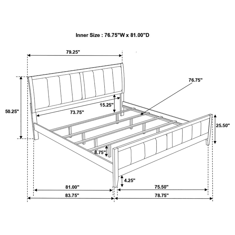 Cama Carlton con paneles de madera (Cappuccino)