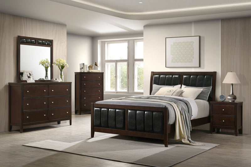 Cama Carlton con paneles de madera (Cappuccino)