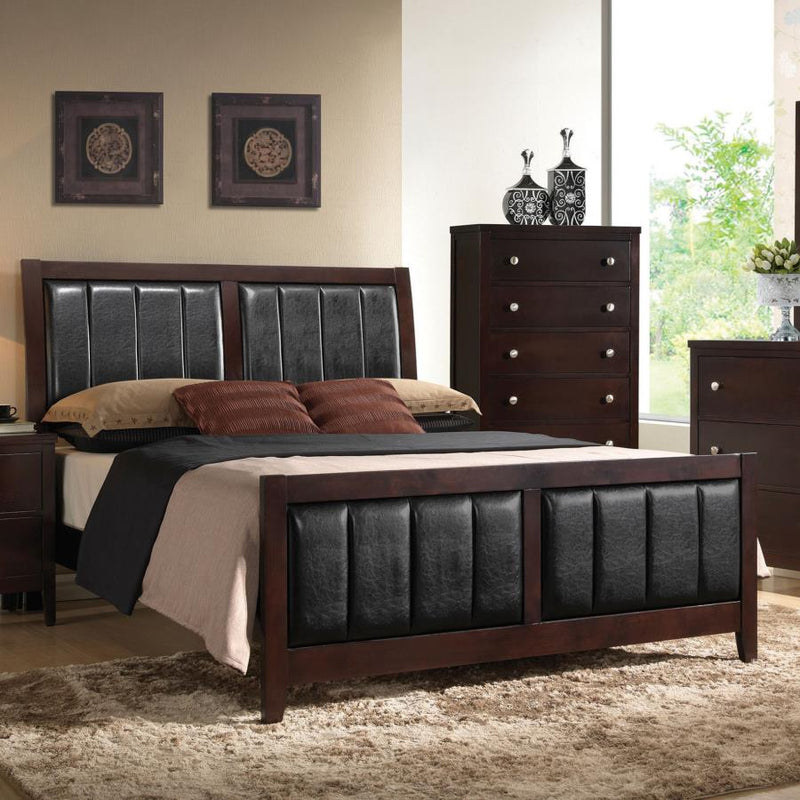 Cama Carlton con paneles de madera (Cappuccino)