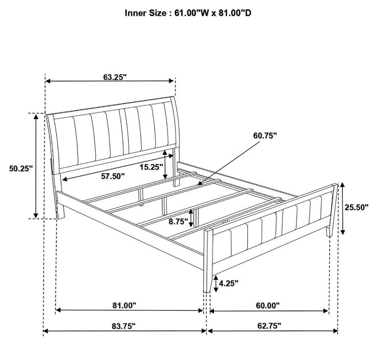 Carlton Bedroom Set with Upholstered Headboard Cappuccino