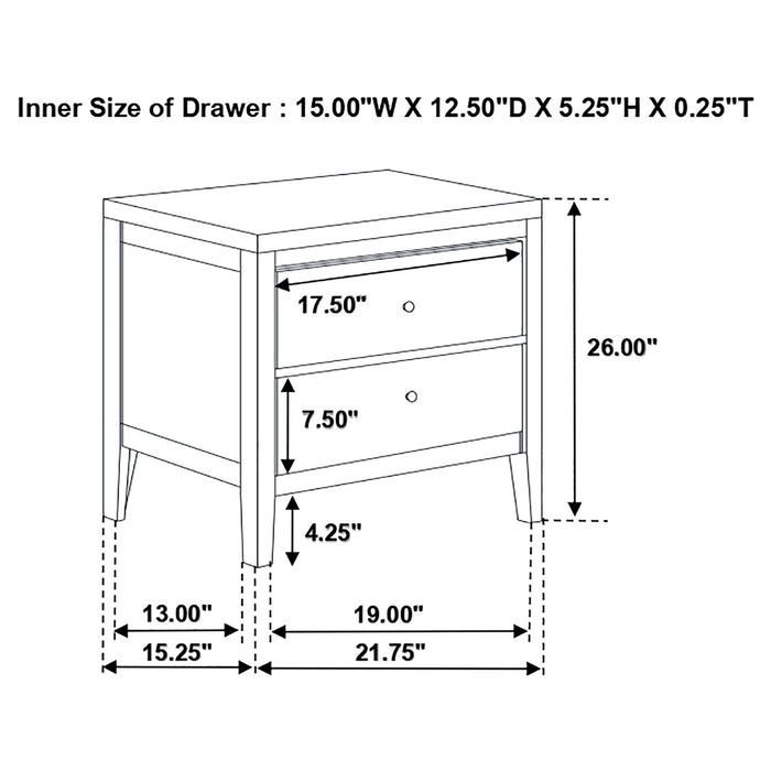 Carlton Bedroom Set with Upholstered Headboard Cappuccino