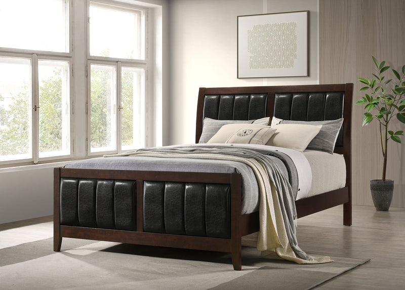 Cama Carlton con paneles de madera (Cappuccino)