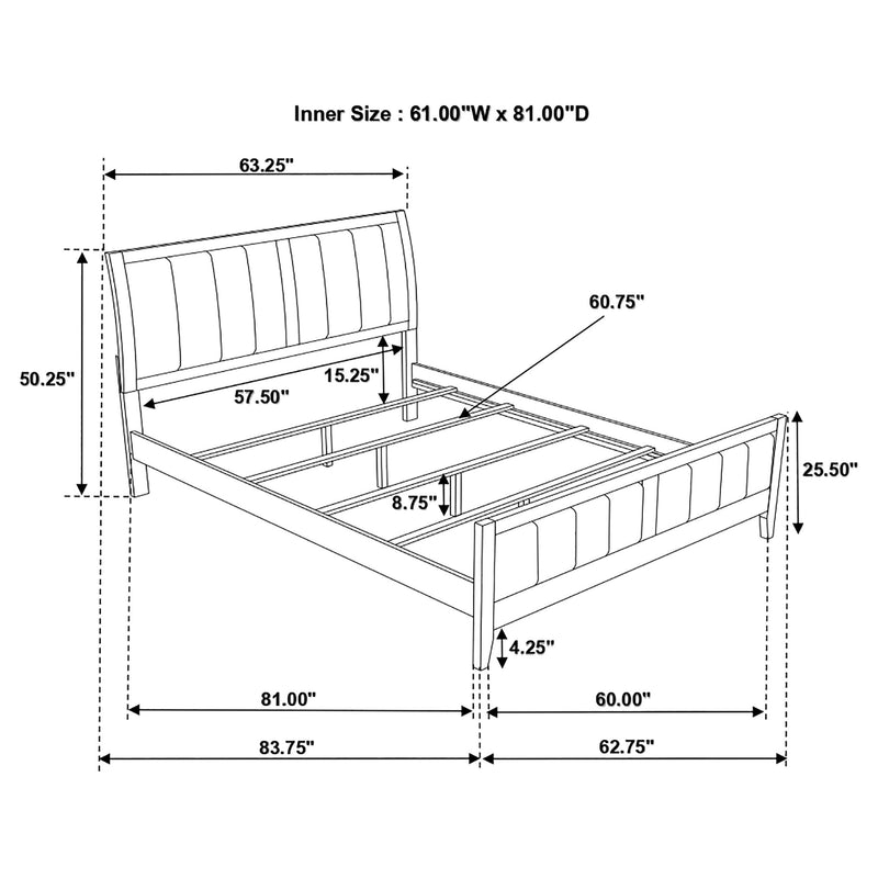 Cama Carlton con paneles de madera (Cappuccino)