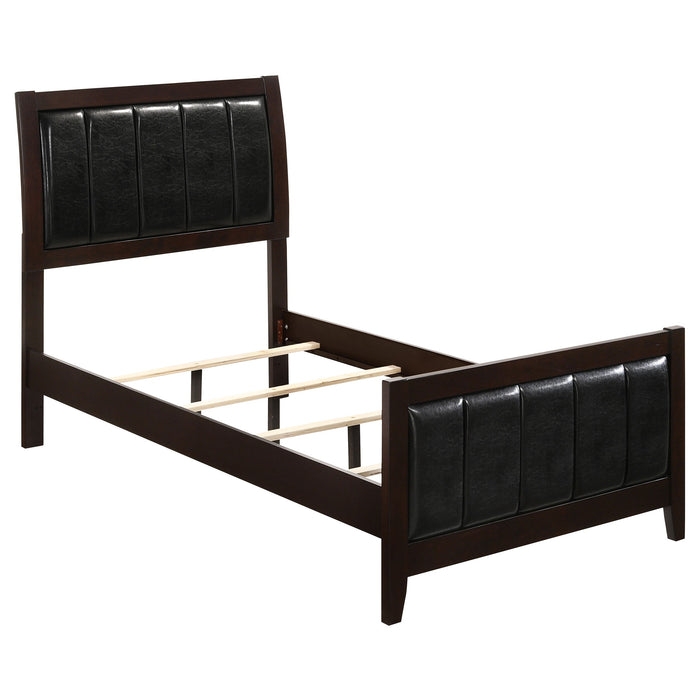 Carlton Bedroom Set with Upholstered Headboard Cappuccino