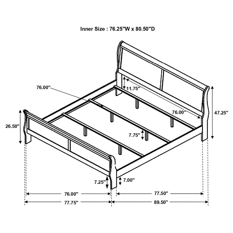 Cama trineo de madera Luis Felipe