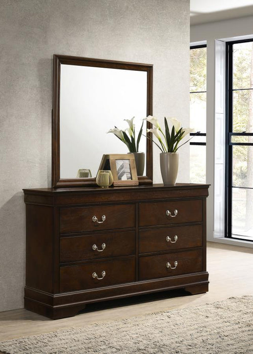 Louis Philippe 6-drawer Dresser with Mirror
