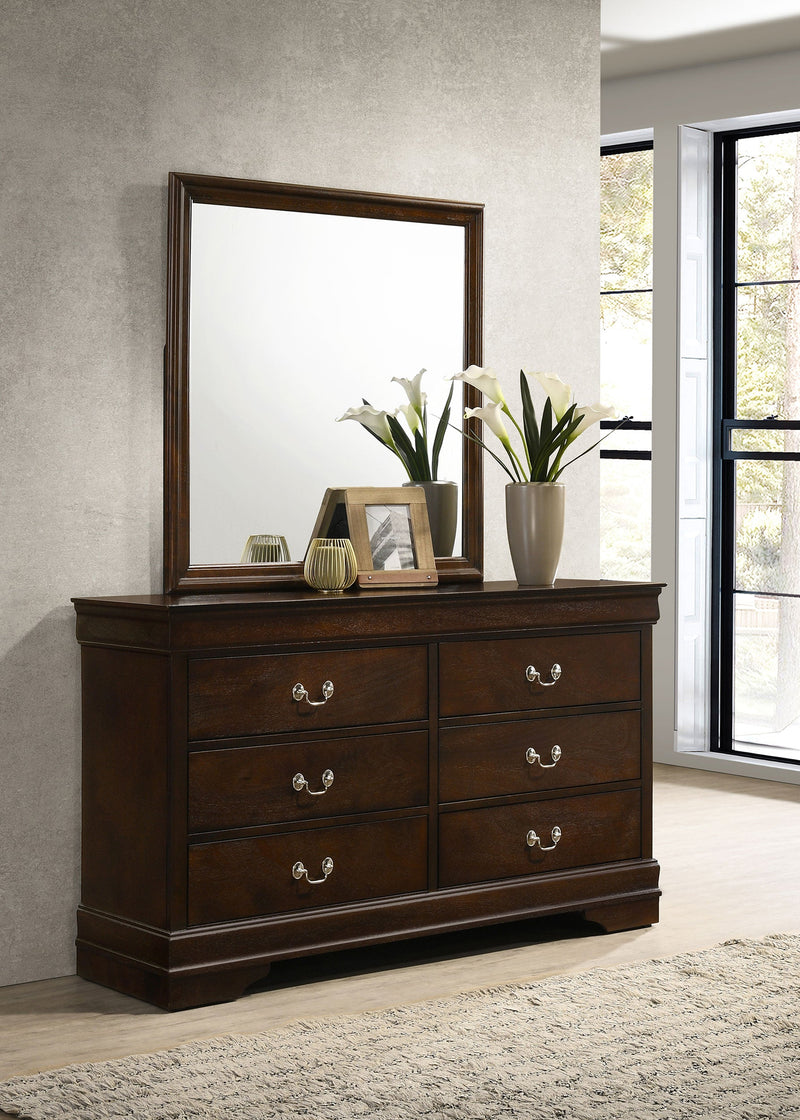 Louis Philippe 6-drawer Dresser with Mirror