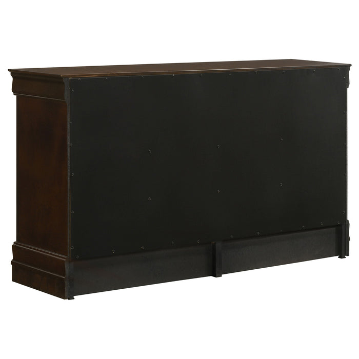 Louis Philippe 6-drawer Dresser with Mirror Cappuccino