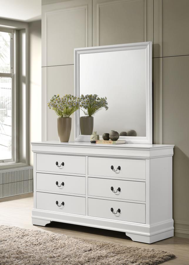 Louis Philippe 6-drawer Dresser with Mirror