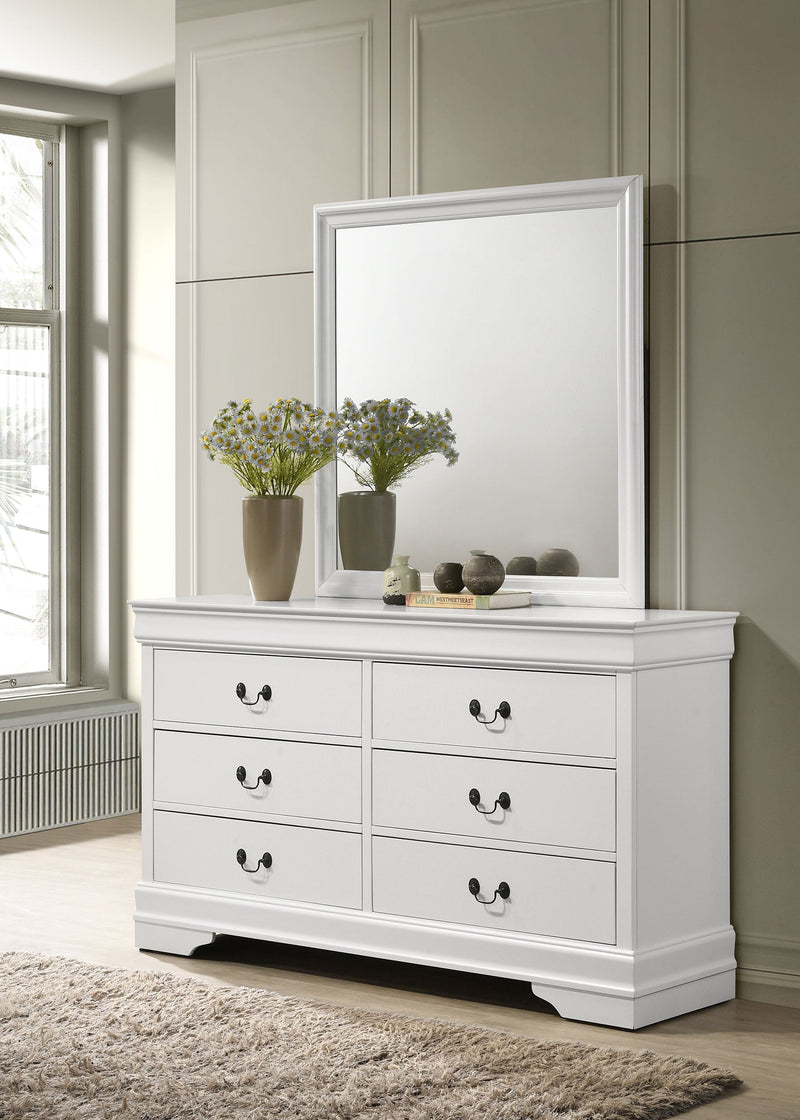 Louis Philippe 6-drawer Dresser with Mirror