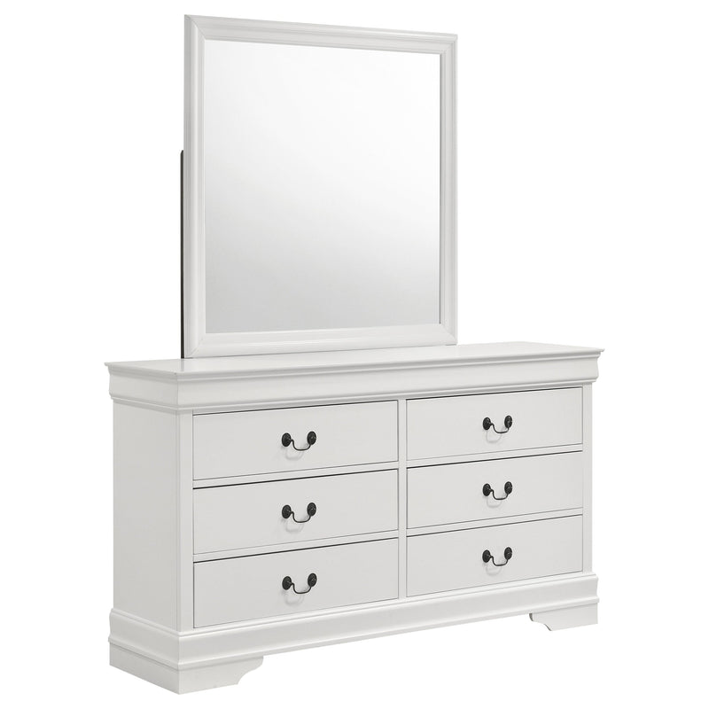 Louis Philippe 6-drawer Dresser with Mirror