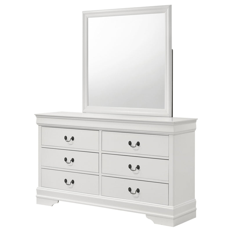 Louis Philippe 6-drawer Dresser with Mirror