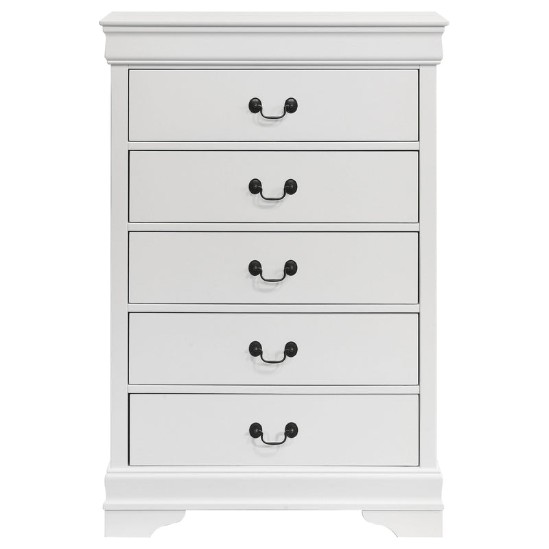 Louis Philippe, cómoda de dormitorio de 5 cajones