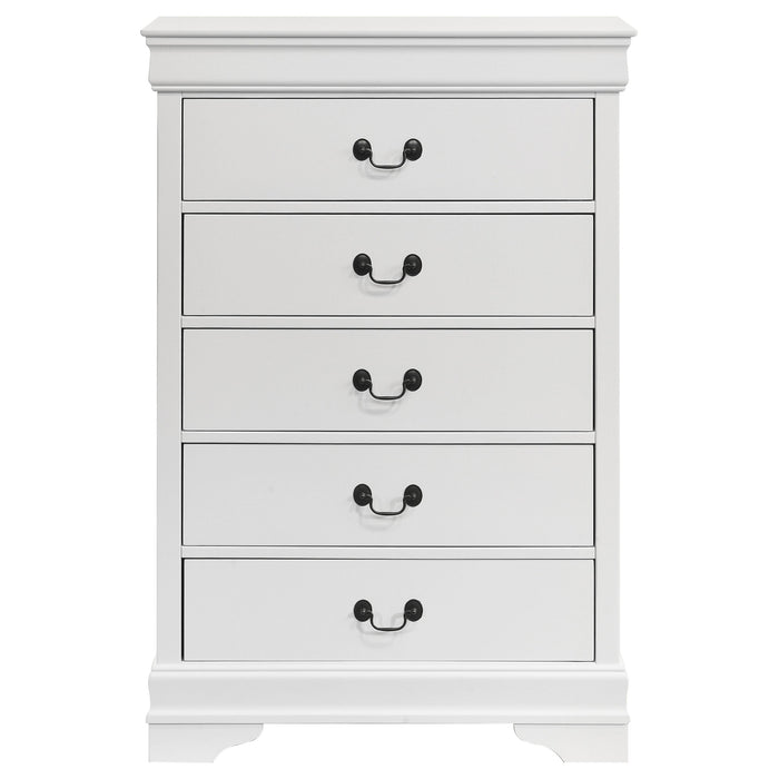 Louis Philippe 5-drawer Bedroom Chest White