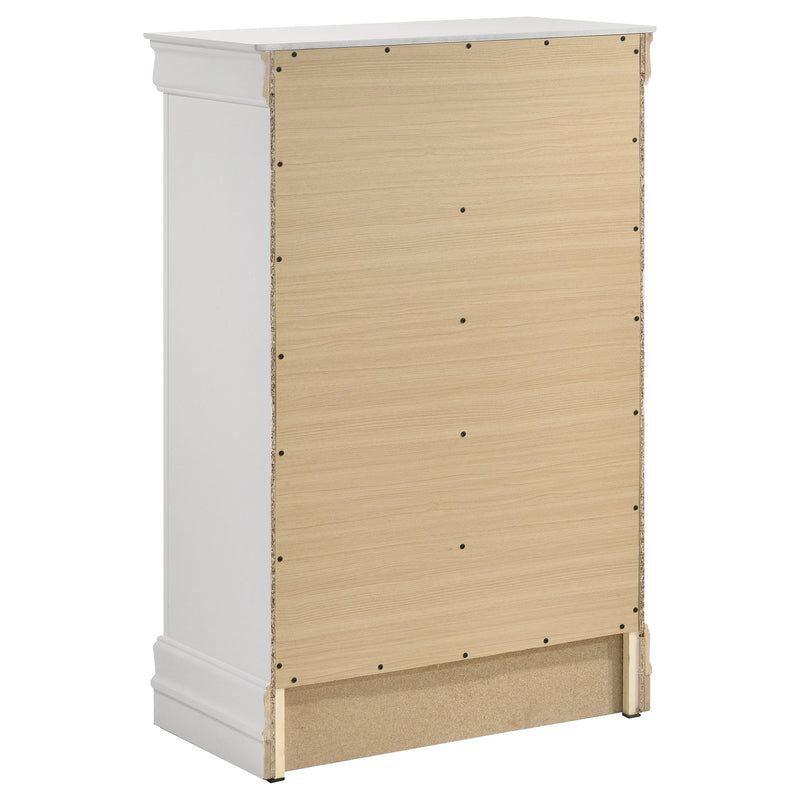 Louis Philippe, cómoda de dormitorio de 5 cajones