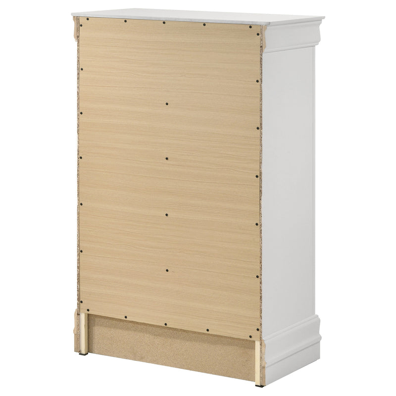 Louis Philippe, cómoda de dormitorio de 5 cajones