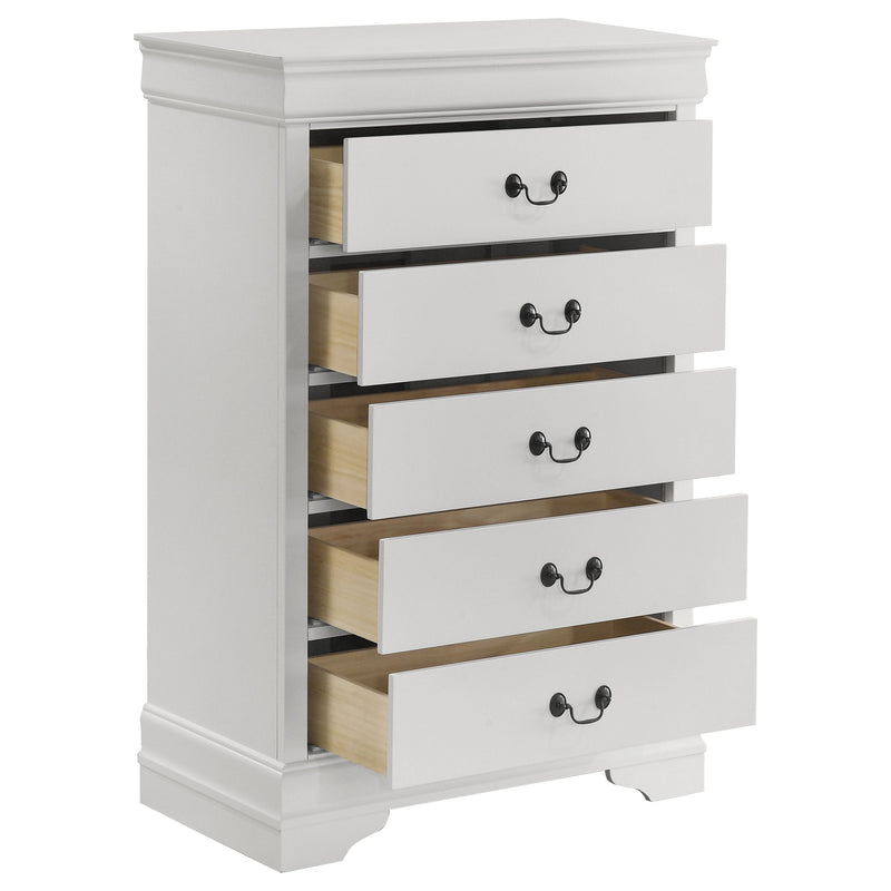 Louis Philippe, cómoda de dormitorio de 5 cajones