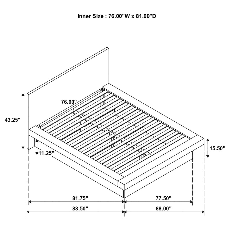 Jessica Wood LED Panel Bed