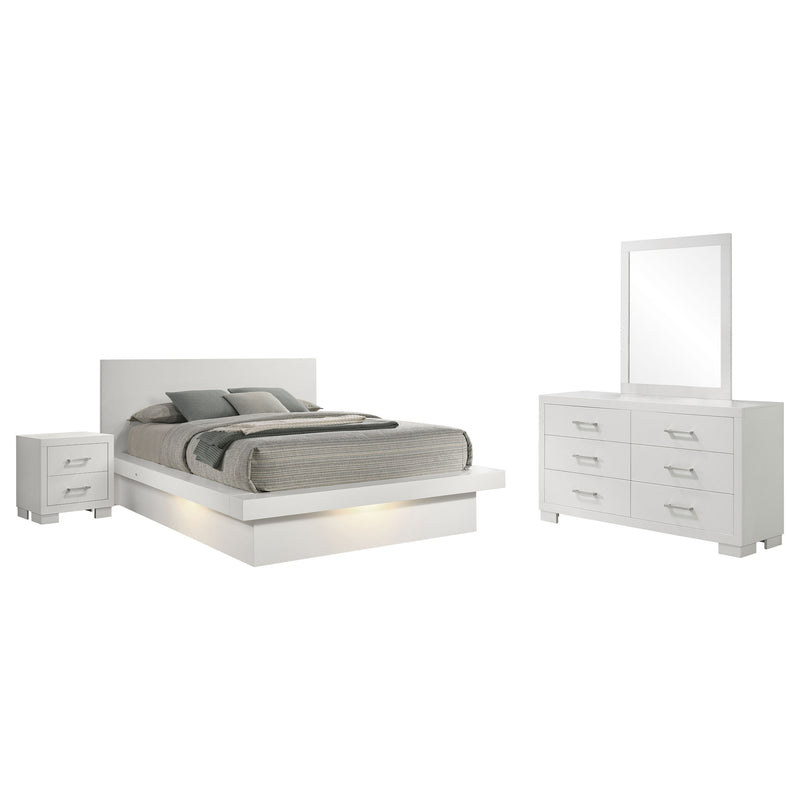 Jessica LED Bedroom Set Cappuccino