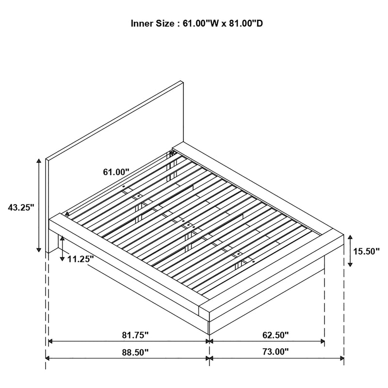 Jessica Wood LED Panel Bed
