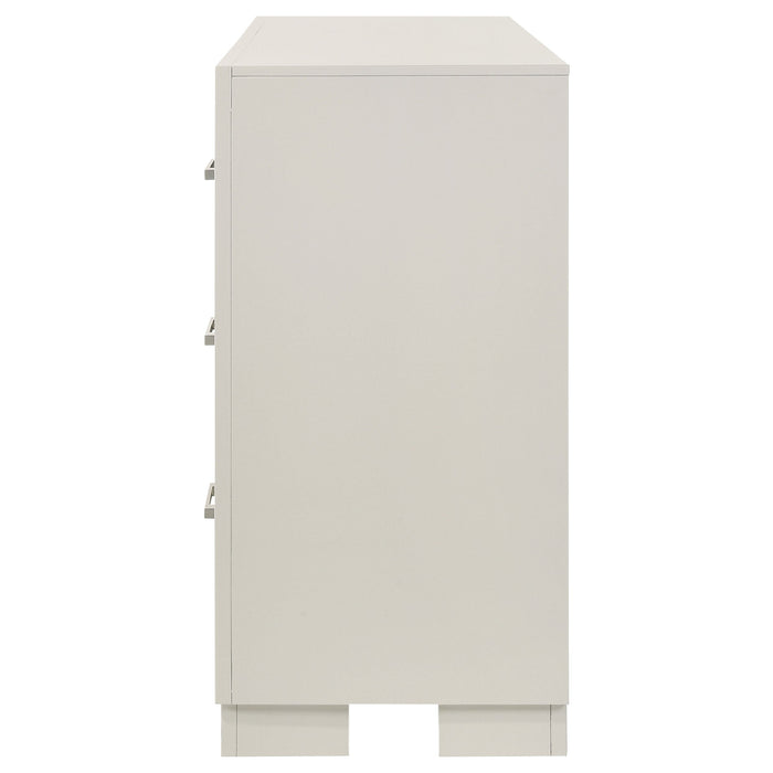 Jessica 6-drawer Dresser with Mirror White