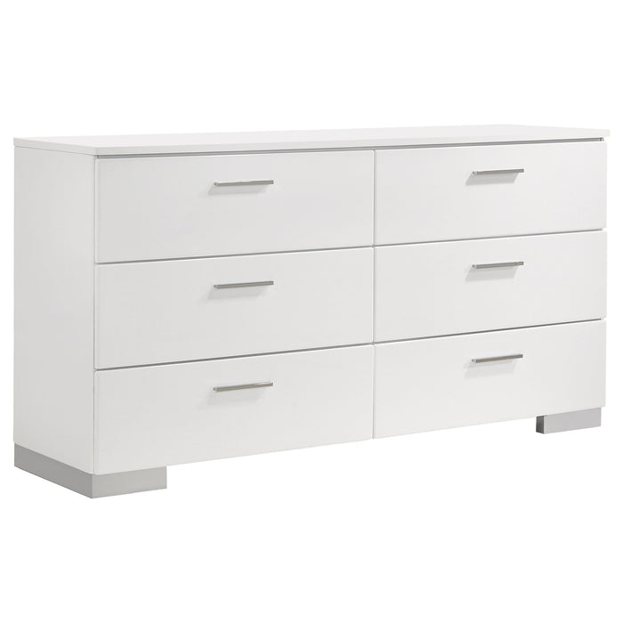 Felicity  California King Bedroom Set White Gloss