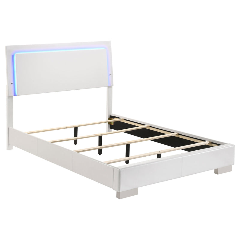 Cama panel LED Felicity Wood alto brillo