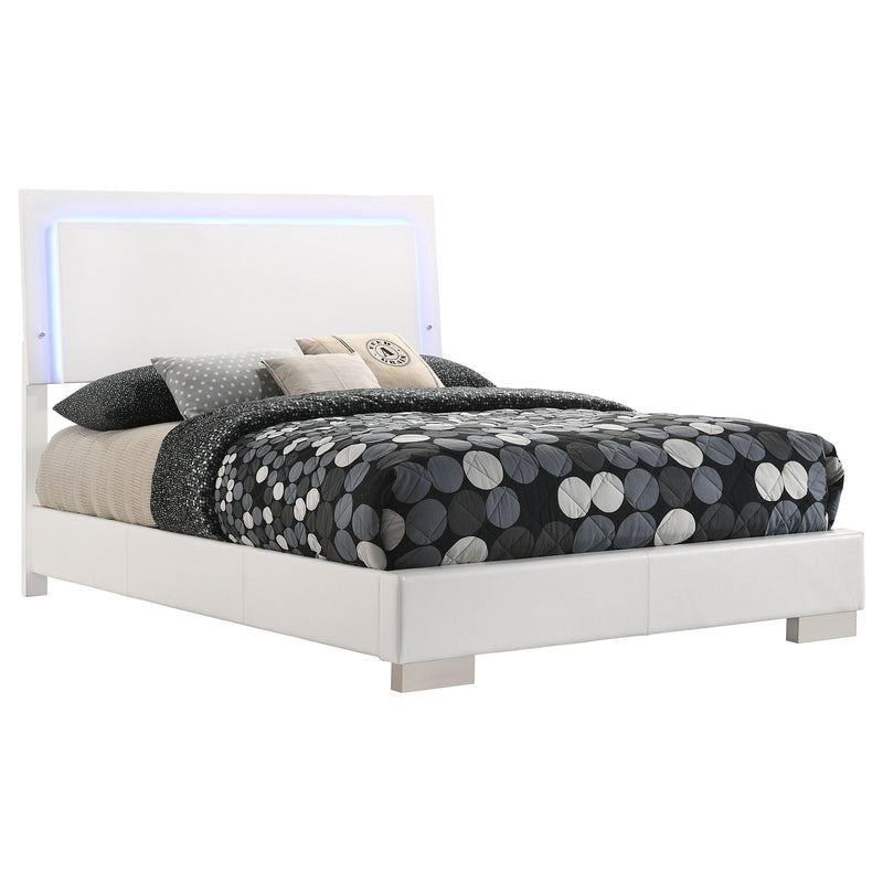 Cama panel LED Felicity Wood alto brillo