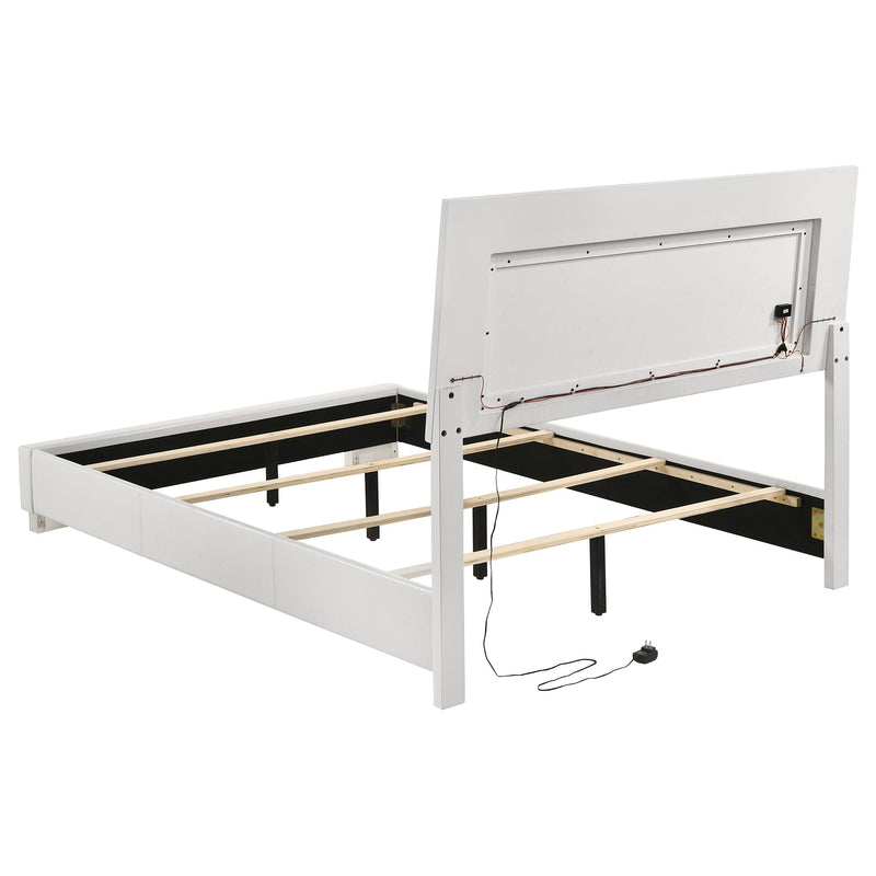 Cama panel LED Felicity Wood alto brillo