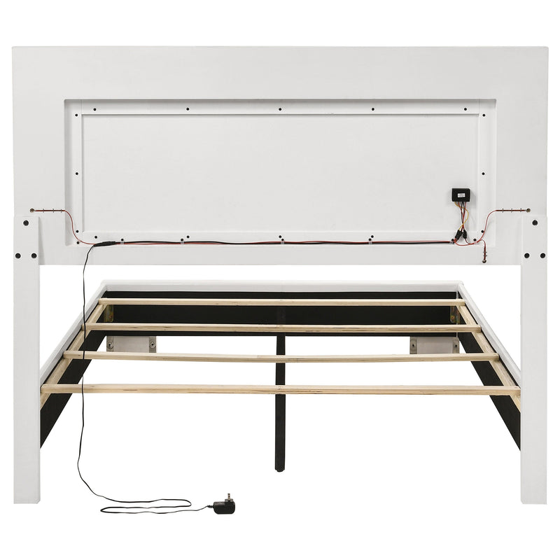 Cama panel LED Felicity Wood alto brillo