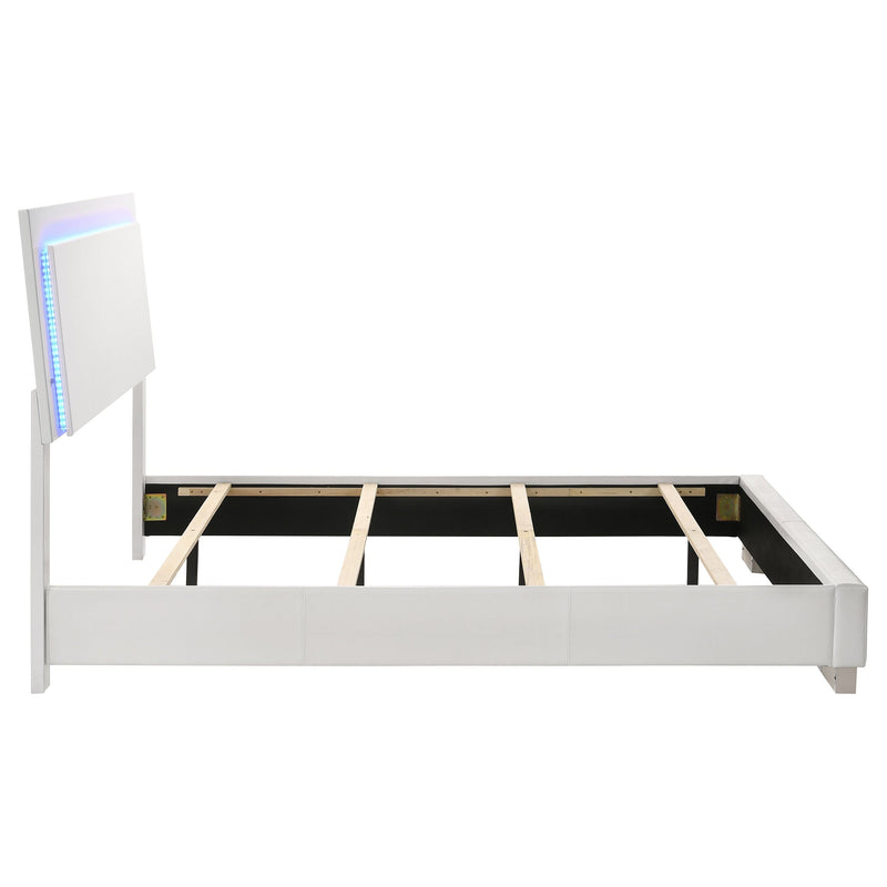 Cama panel LED Felicity Wood alto brillo