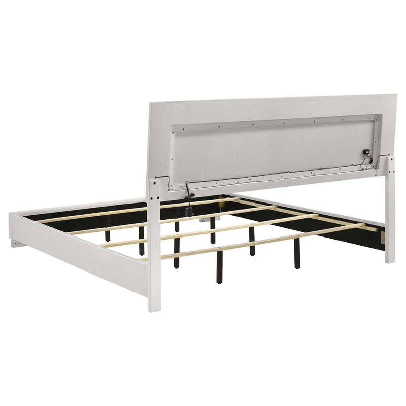 Cama panel LED Felicity Wood alto brillo