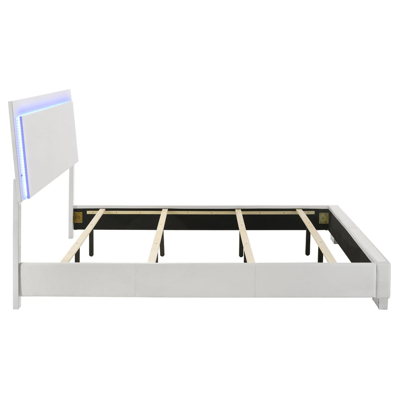 Cama panel LED Felicity Wood alto brillo