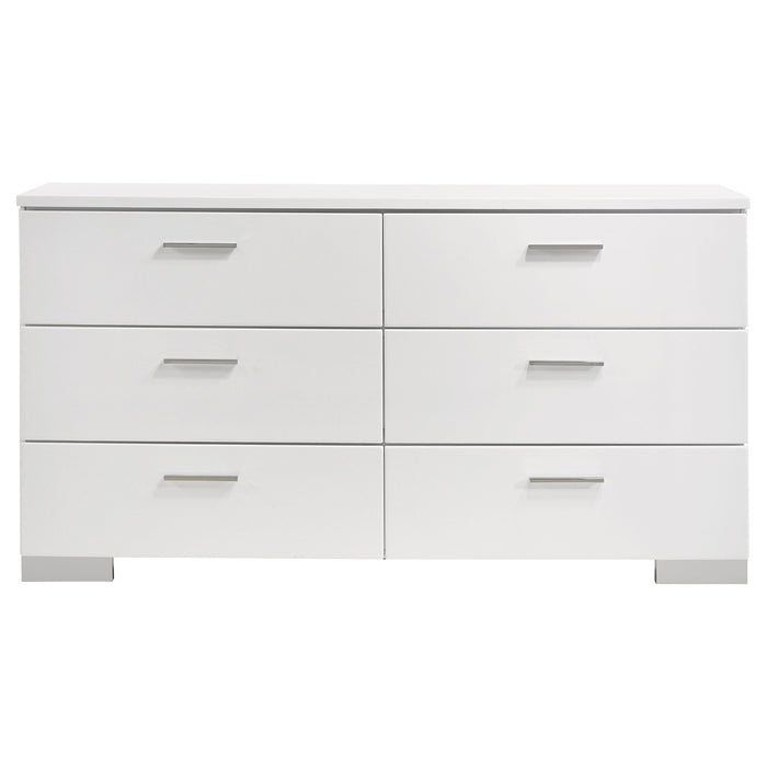 Felicity  California King Bedroom Set White Gloss