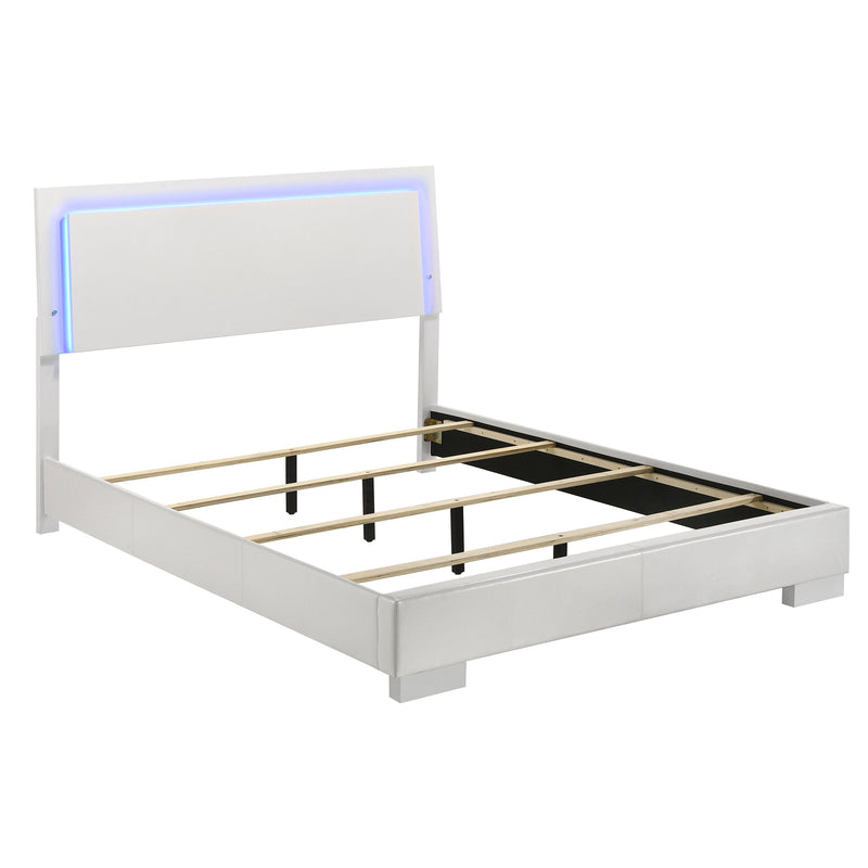 Cama panel LED Felicity Wood alto brillo