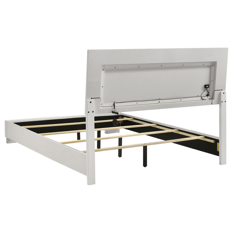 Cama panel LED Felicity Wood alto brillo