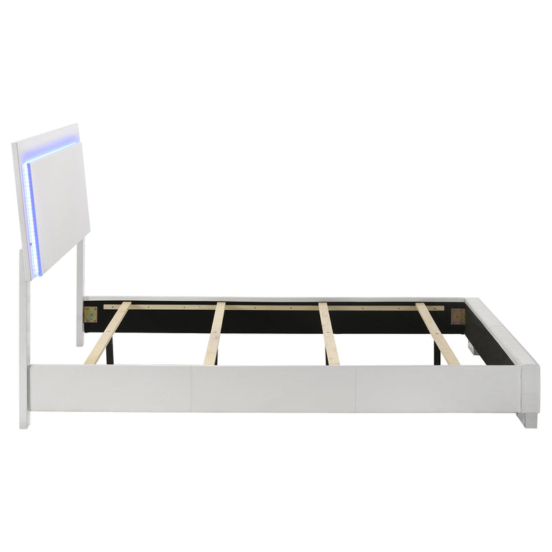 Cama panel LED Felicity Wood alto brillo