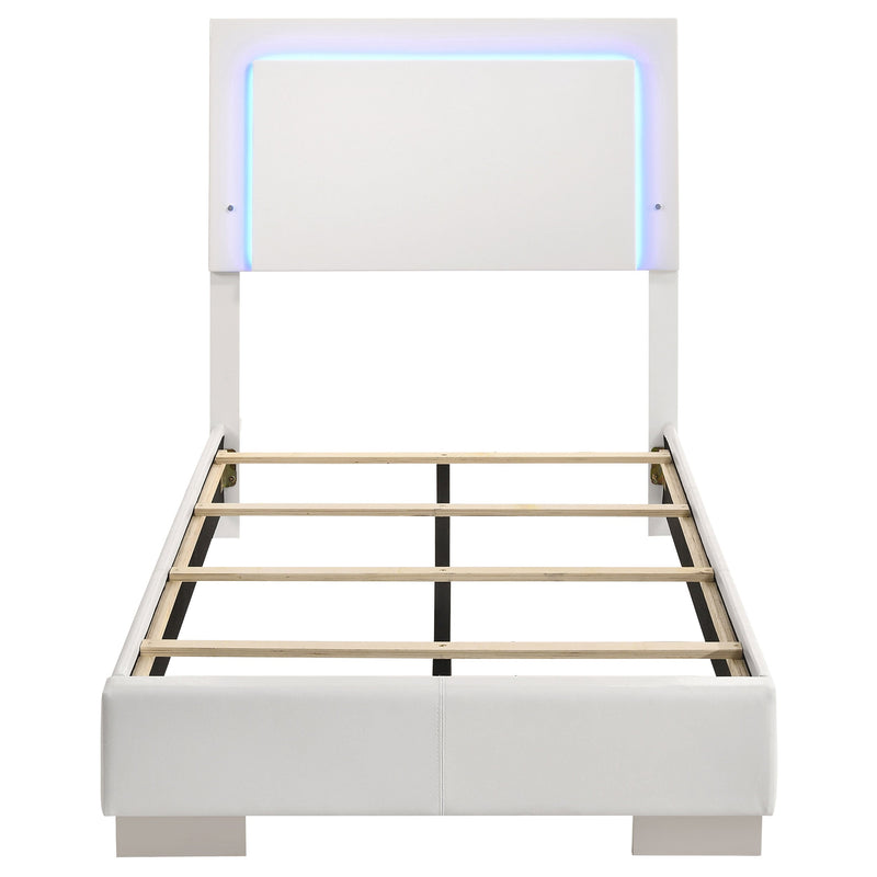 Cama panel LED Felicity Wood alto brillo