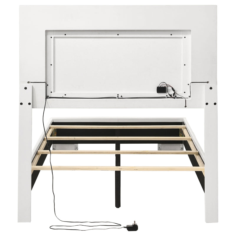 Cama panel LED Felicity Wood alto brillo