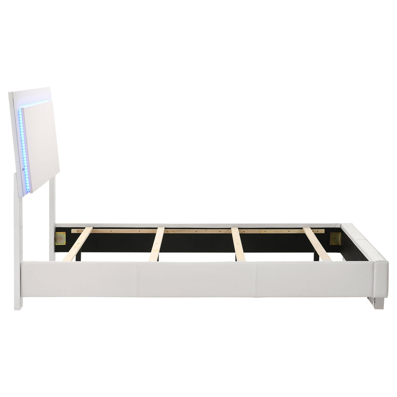 Cama panel LED Felicity Wood alto brillo