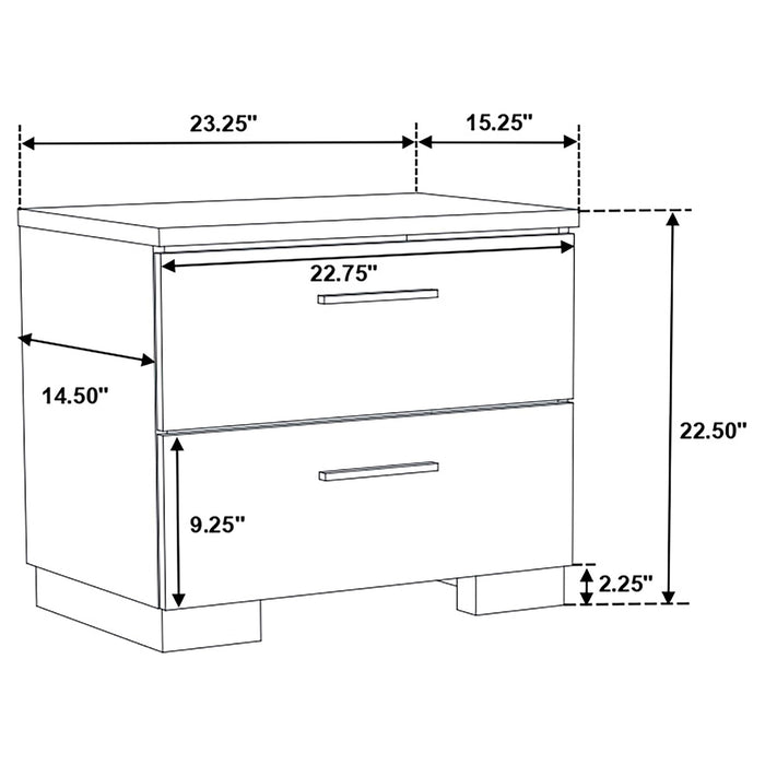 Felicity   Bedroom Set with LED Mirror Glossy White