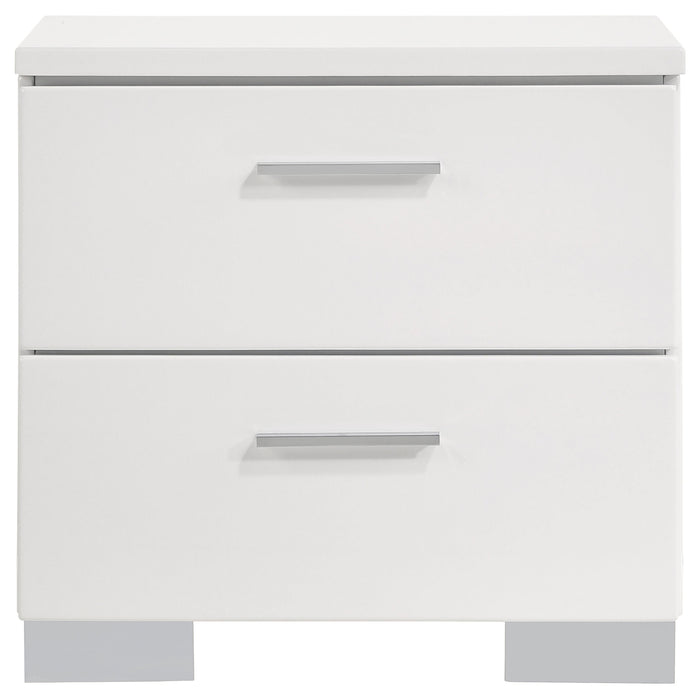 Felicity 2-drawer Nightstand Glossy White