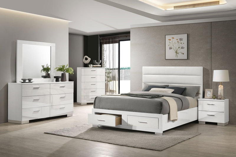 Cama con almacenamiento Felicity Alto brillo