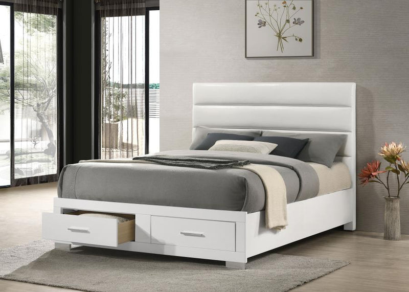 Cama con almacenamiento Felicity Alto brillo